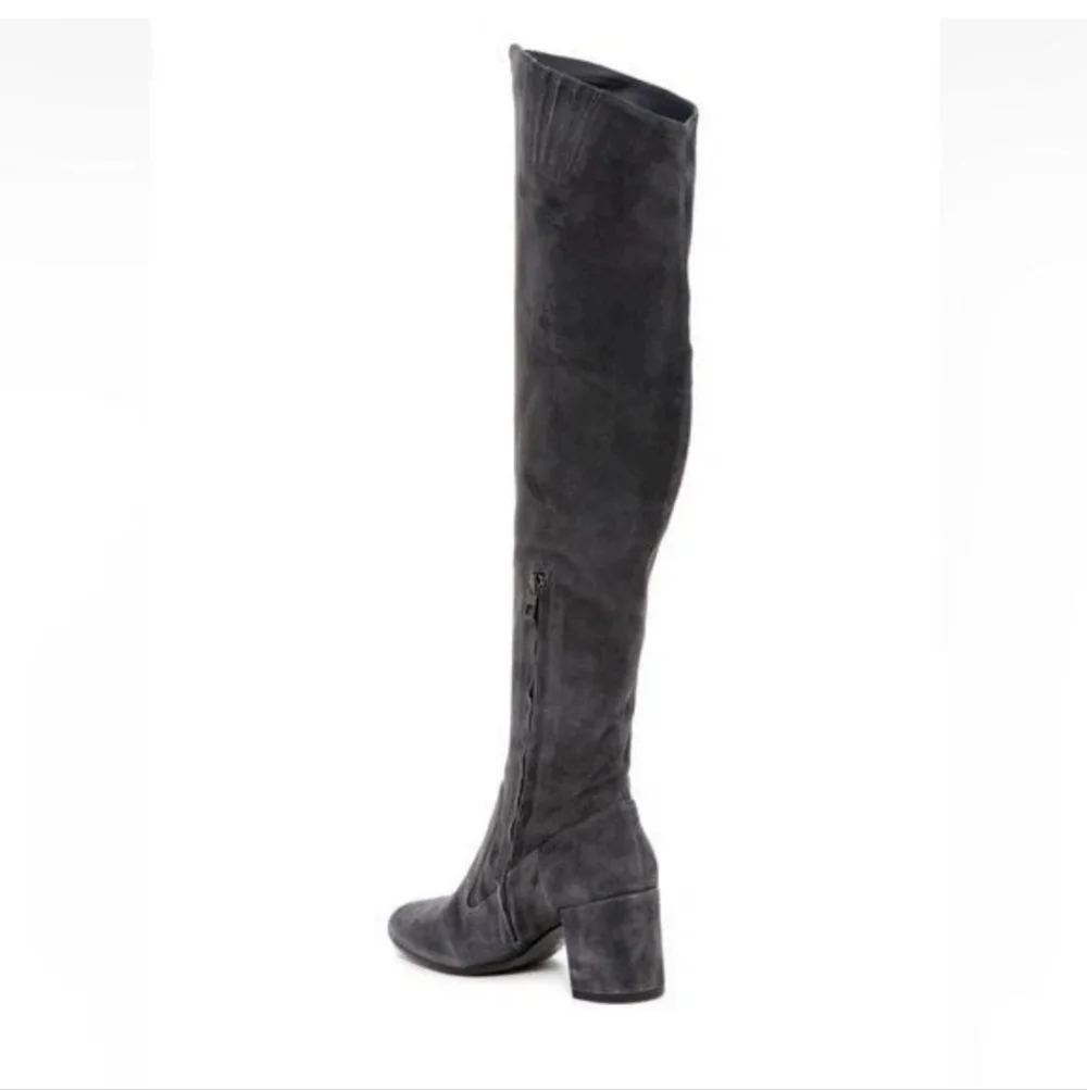 Steve Madden Jacoby Over the Knee Vegan Suede Boots Gray Size 7.5 Pointed Toe