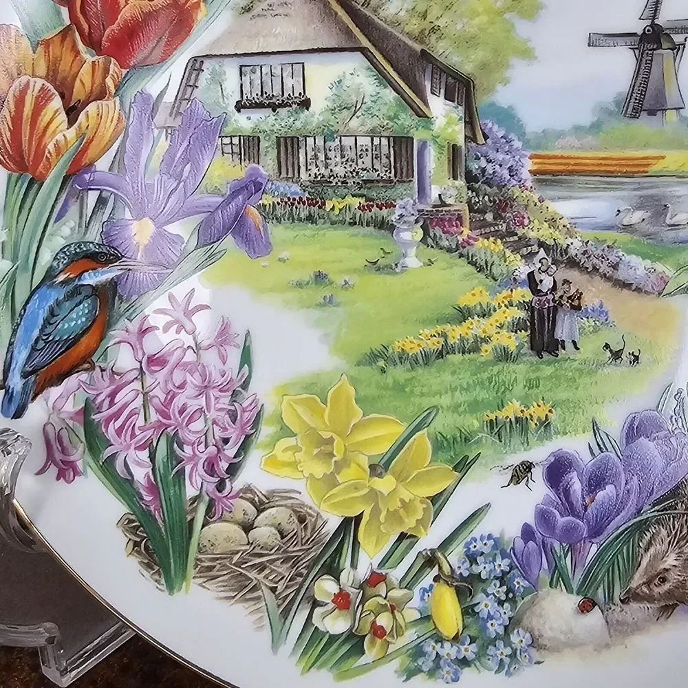 VTG RECO‎ Gardens of Beauty Plate HOLLAND Dutch Country Garden by Dot Barlowe