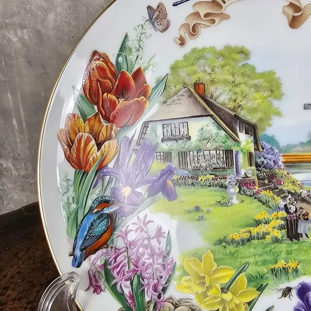 VTG RECO‎ Gardens of Beauty Plate HOLLAND Dutch Country Garden by Dot Barlowe