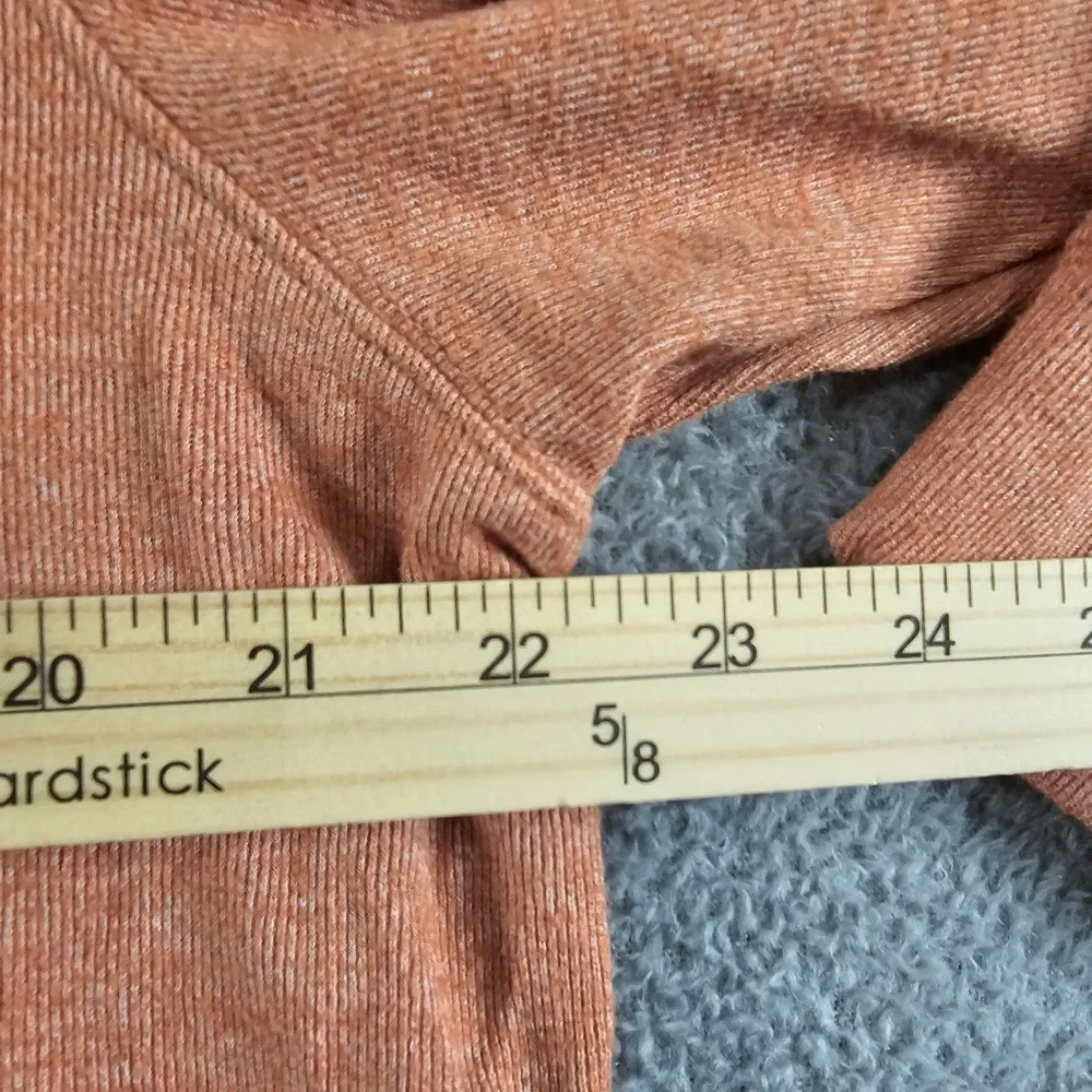 Magaschoni Mens Quarter Zip Pullover Sweater Rust Orange Heathered Size M