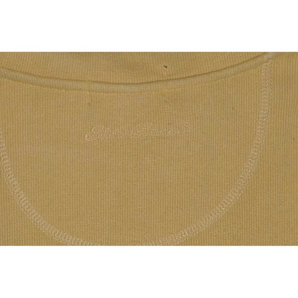 Eddie Bauer Sweater Mens XLT Yellow Knit Long Sleeve 1/4 Zip Adult XLTall Cotton