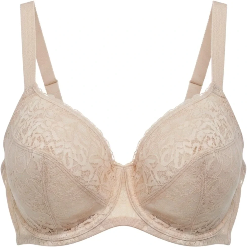 Wacoal Underwire Bra Womens 34G Nude Excellent Retro Chic Lace 857210