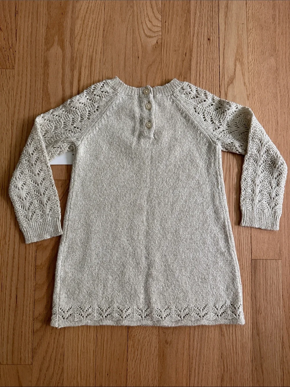 NWT OshKosh B'gosh Knit Sweater Dress - Cream with Gold Accent