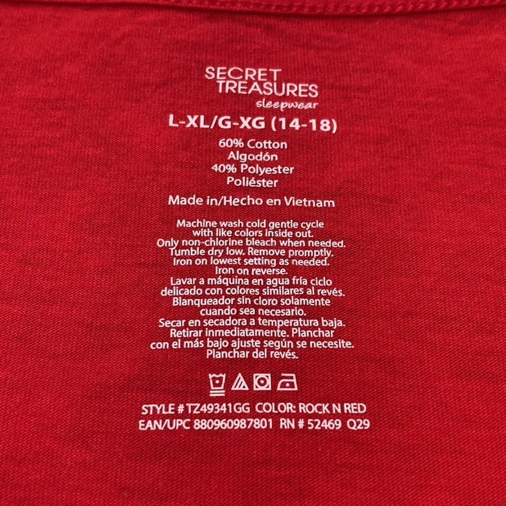 Secret Treasures Reindeer Cat Meowy and Bright Sleep Dress Tee L/XL