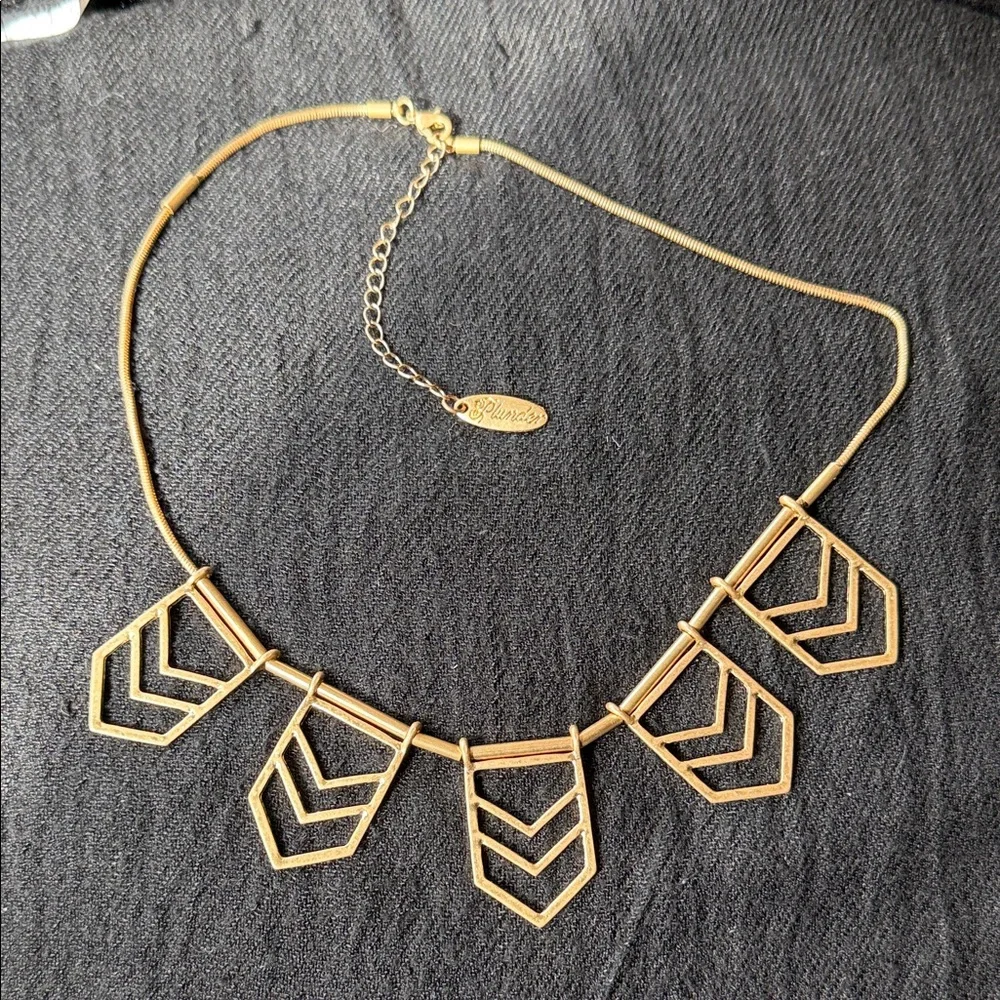 NWT Plunder Gold Chevron Necklace-18 inch 3 inch extender