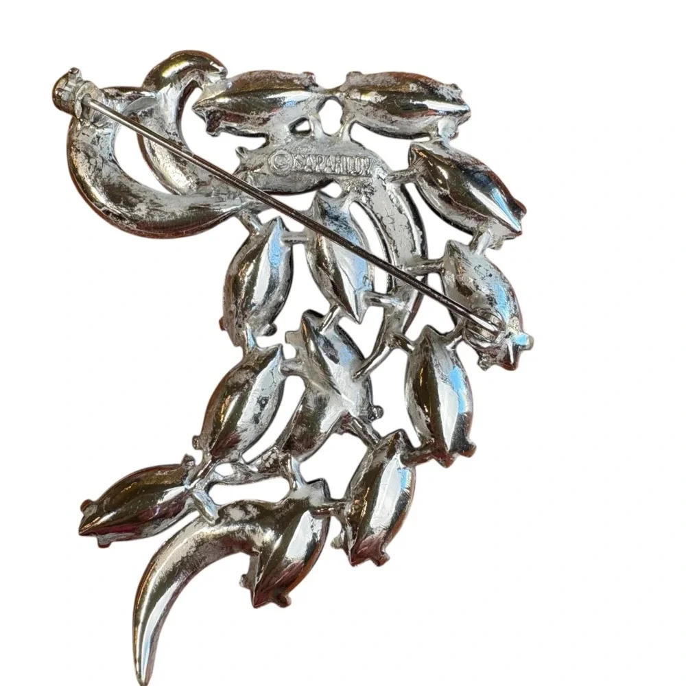 Vintage Sarah Coventry‎ Vienna Nights Brooch & Clip on Earring Estate Set Signed