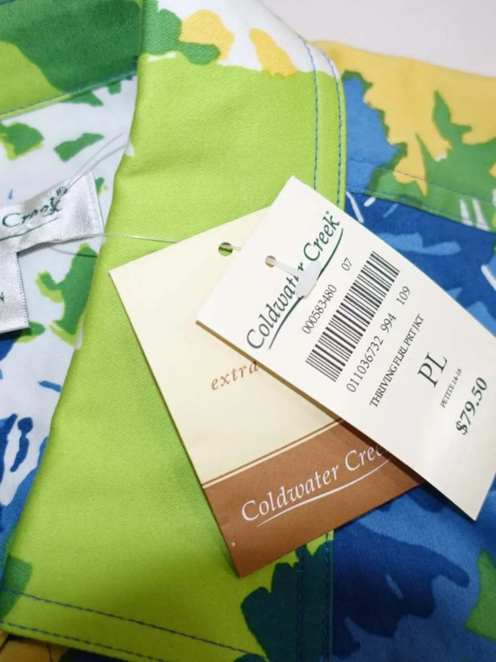 Coldwater Creek Women's Jacket Petite Large NWT Long Sleeves Floral Print PL