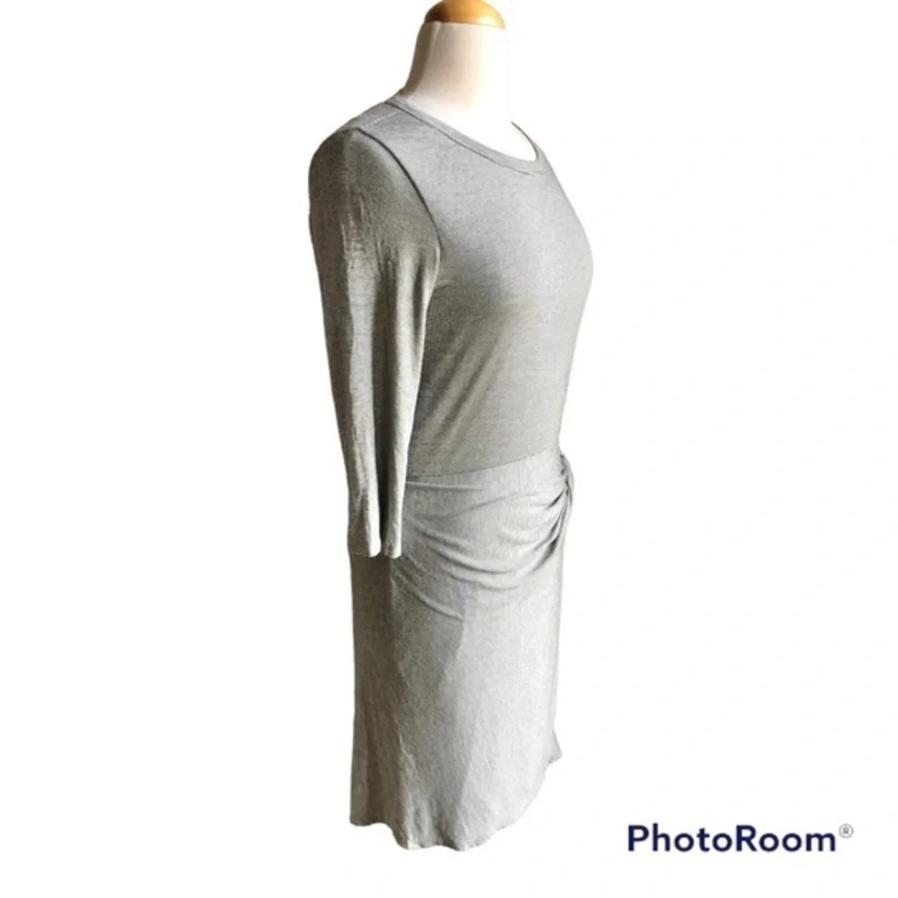 Anthropologie | Amadi twist waist jersey knit  micro striped dress large
