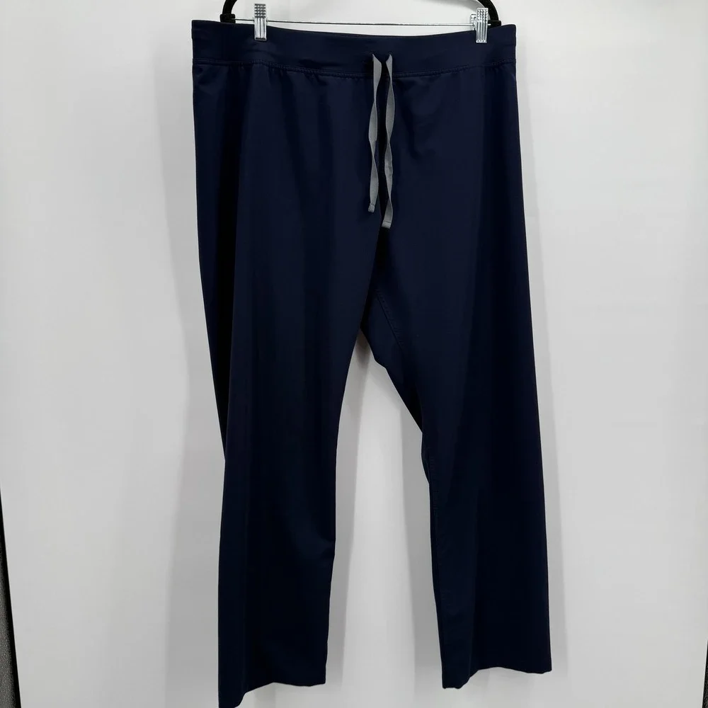 FIGS Technical Collection‎ Pants Mens XL Blue Navy Scrub Drawstring Straight Leg