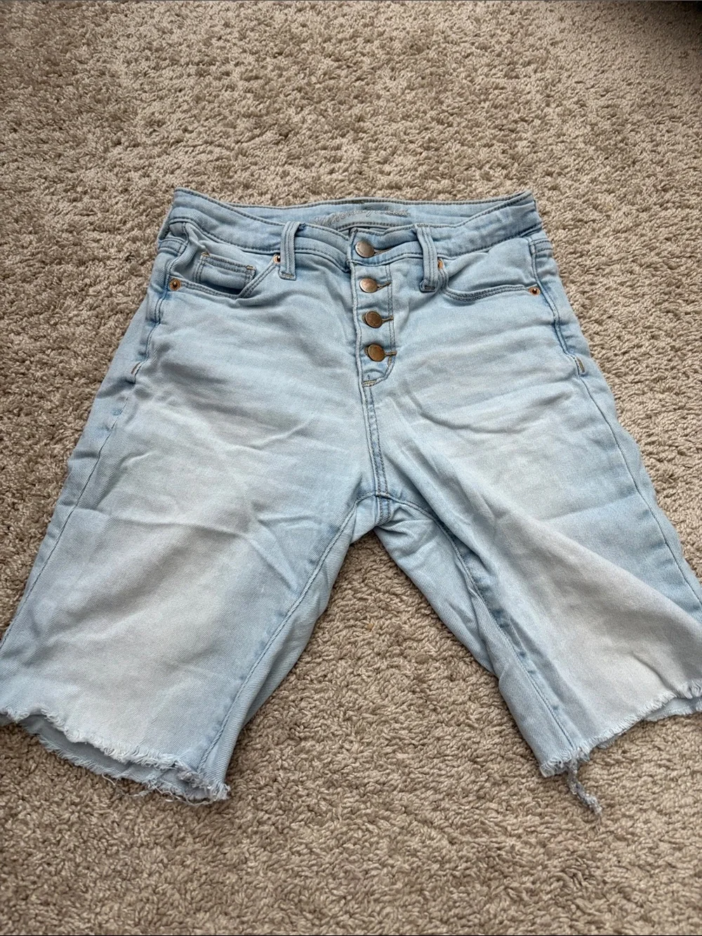 Universal Thread Light Blue Button-Fly Denim Bermuda Shorts