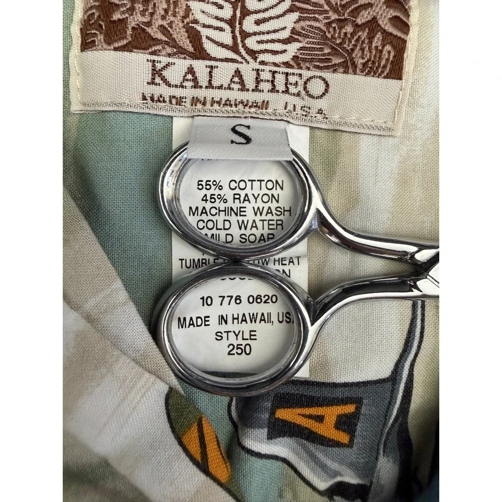 VTG Kalaheo Hawaiian Shirt Men S WWII Bomber Plane Aviation Aloha Military USA‎