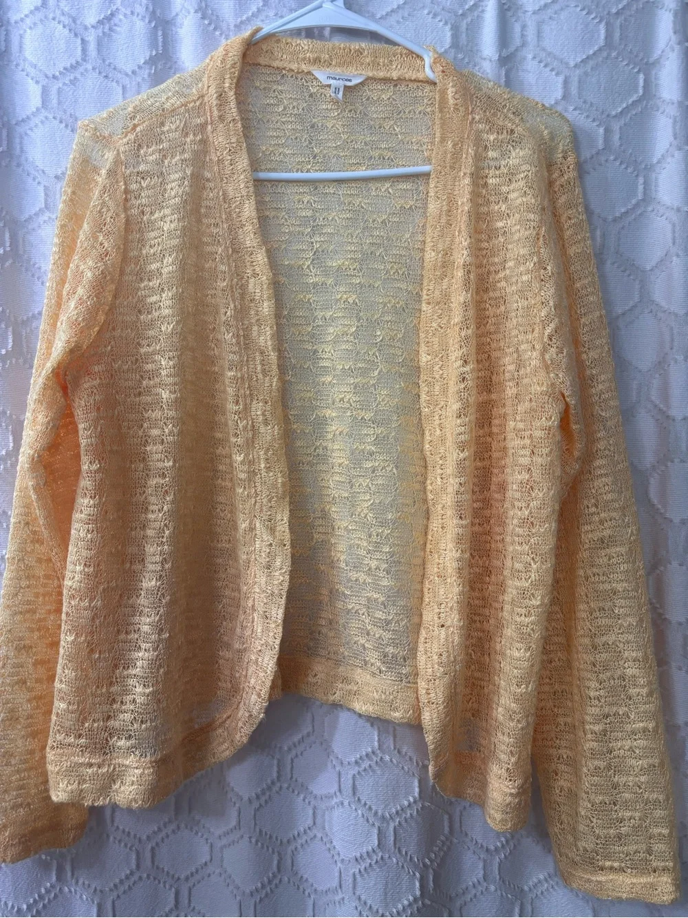 Lightweight Yellow Open-Front Women’s Cardigan Sweater