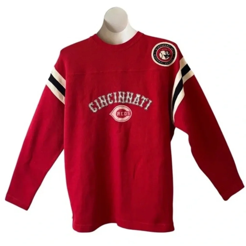 NWT Vintage Cincinnati Reds Sweatshirt Small Y2K MLB Cooperstown