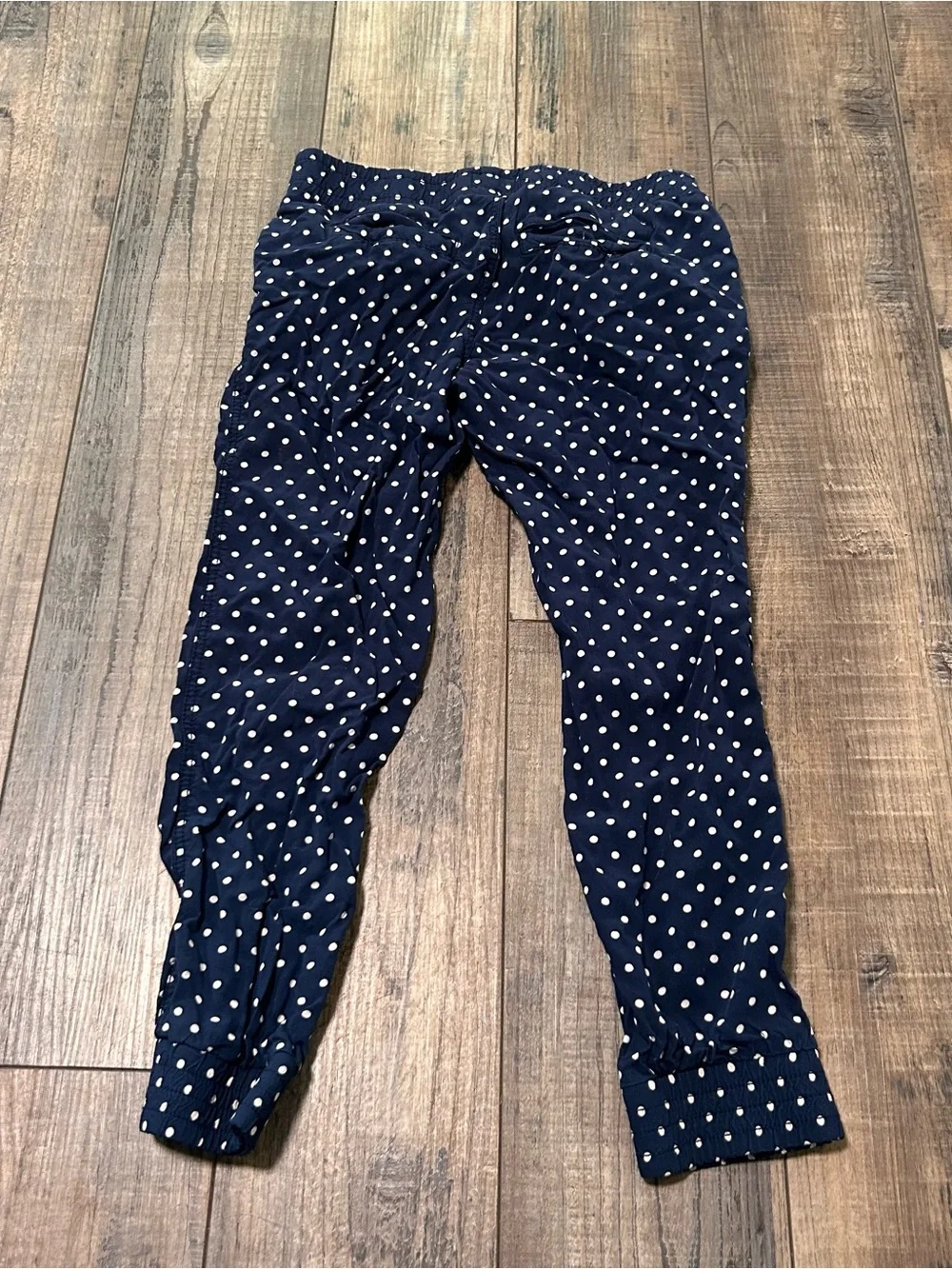 Gap Kids Size S (6-7) Relaxed Blue Polka Dot Joggers Viscose