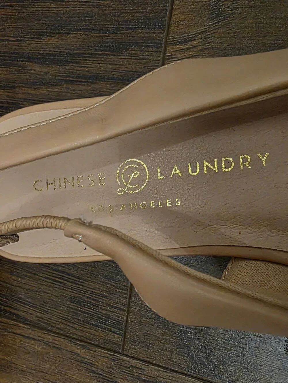 Chinese Laundry Nude/Tan Slingback Pointed Flats