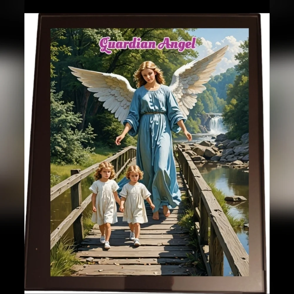 Guardian Angel In A Glass Front Frame 8x10 Picture AI wall
