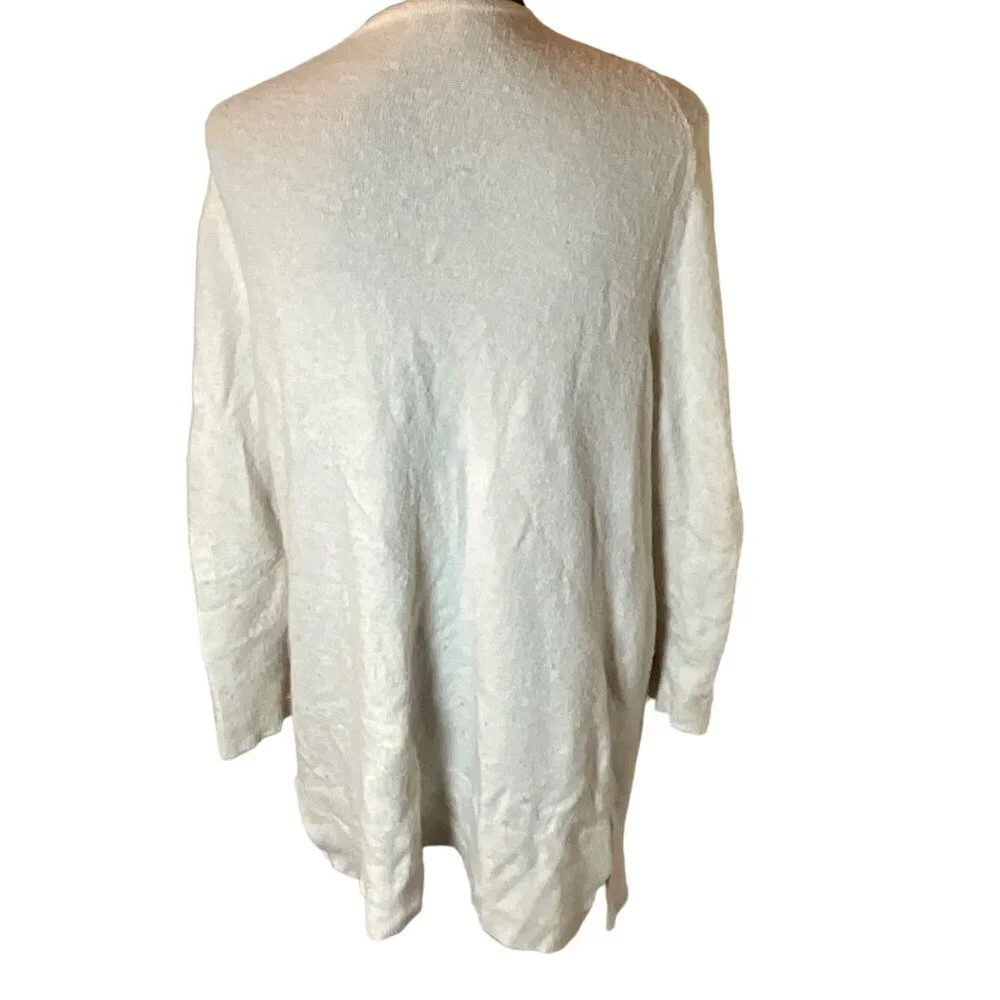 Madewell Womens Open Front Cardigan 3/4 Sleeve Sweater Size M‎ Beige Two Pockets