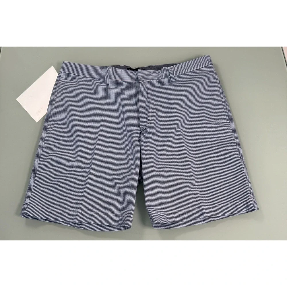 Banana Republic Aiden Club Short Men's 38 Blue & White Gingham Chino‎ DadCore