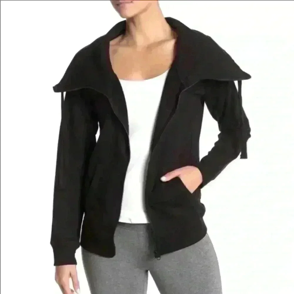 Z by Zella Full Effect Women's Black‎ Zip Activewear Casual Sweater Size L