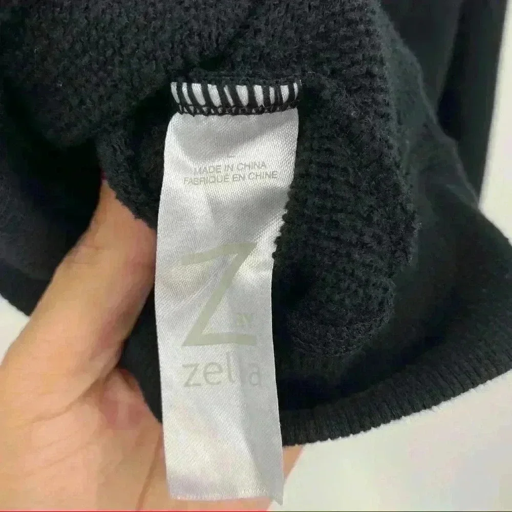 Z by Zella Full Effect Women's Black‎ Zip Activewear Casual Sweater Size L