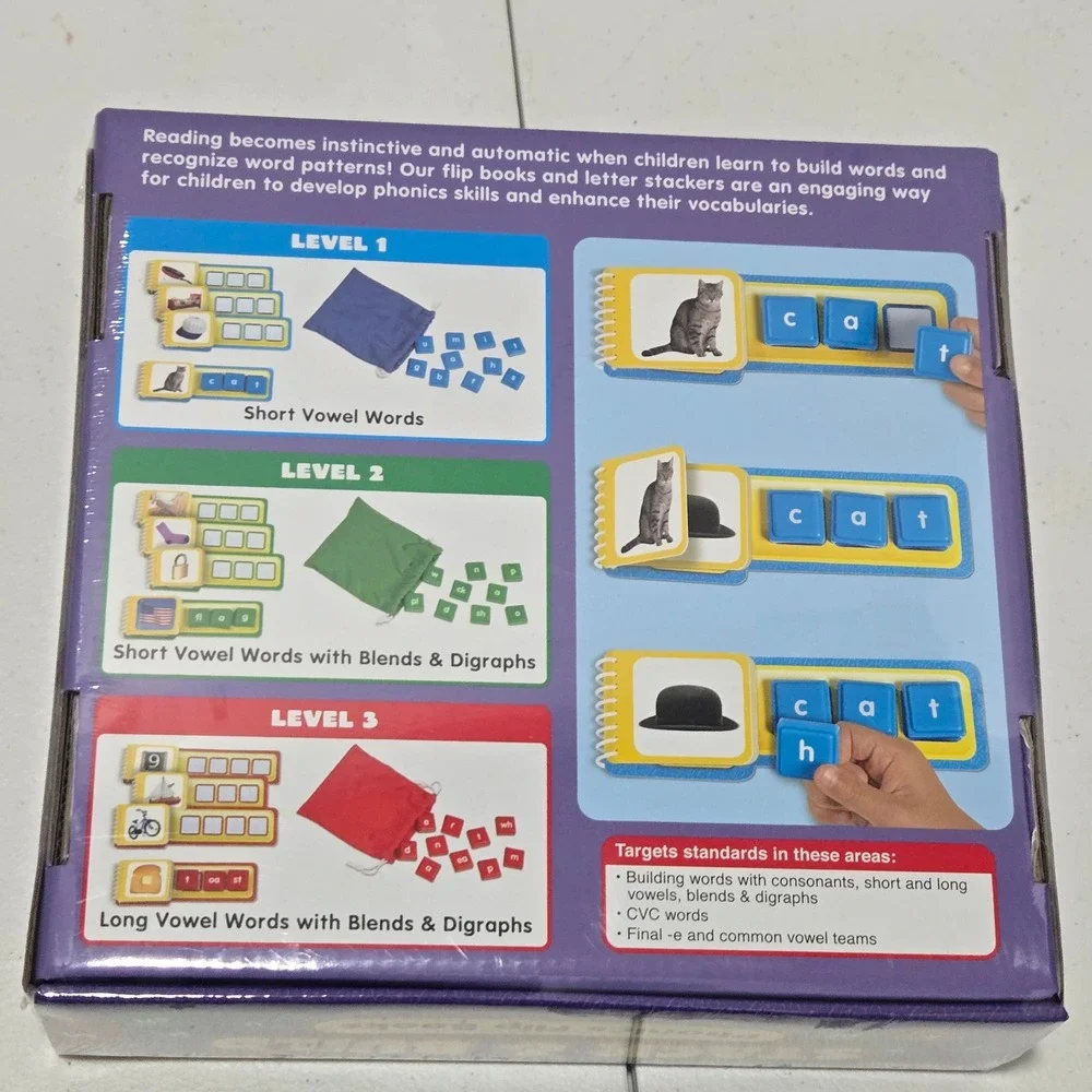 Lakeshore Stack & Build Phonics Flip Books TT331 Grades K-2 Learning Toy NEW