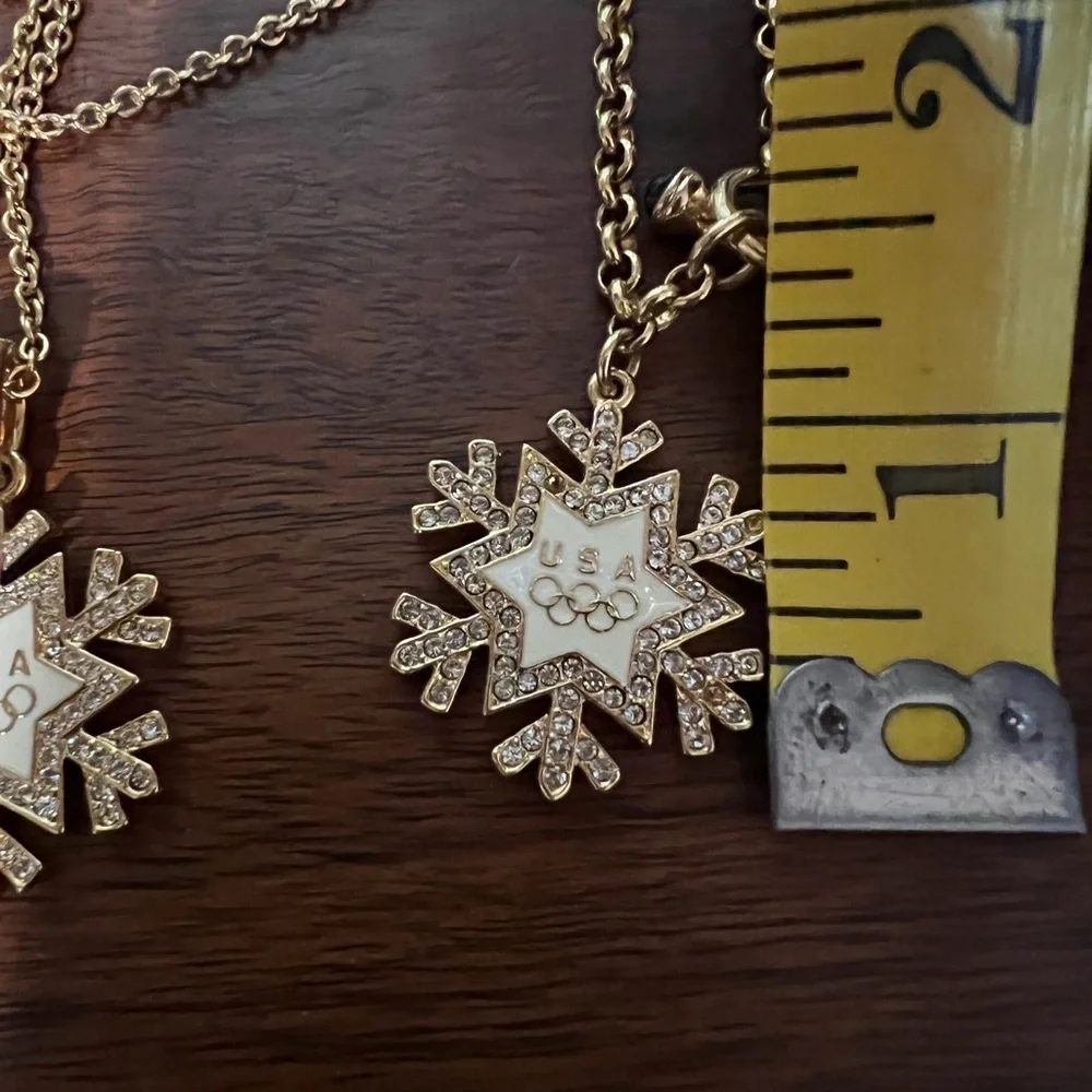 2002 SLC USA Winter Olympics Snowflake Necklace and matching Bracelet