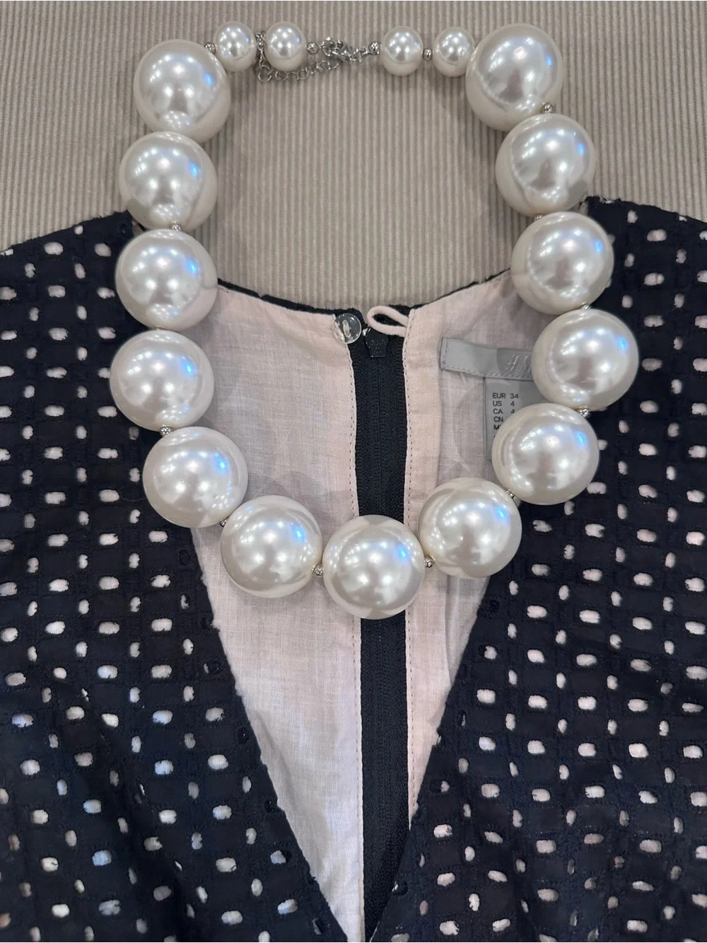 Classic Large White Pearl Statement Necklace