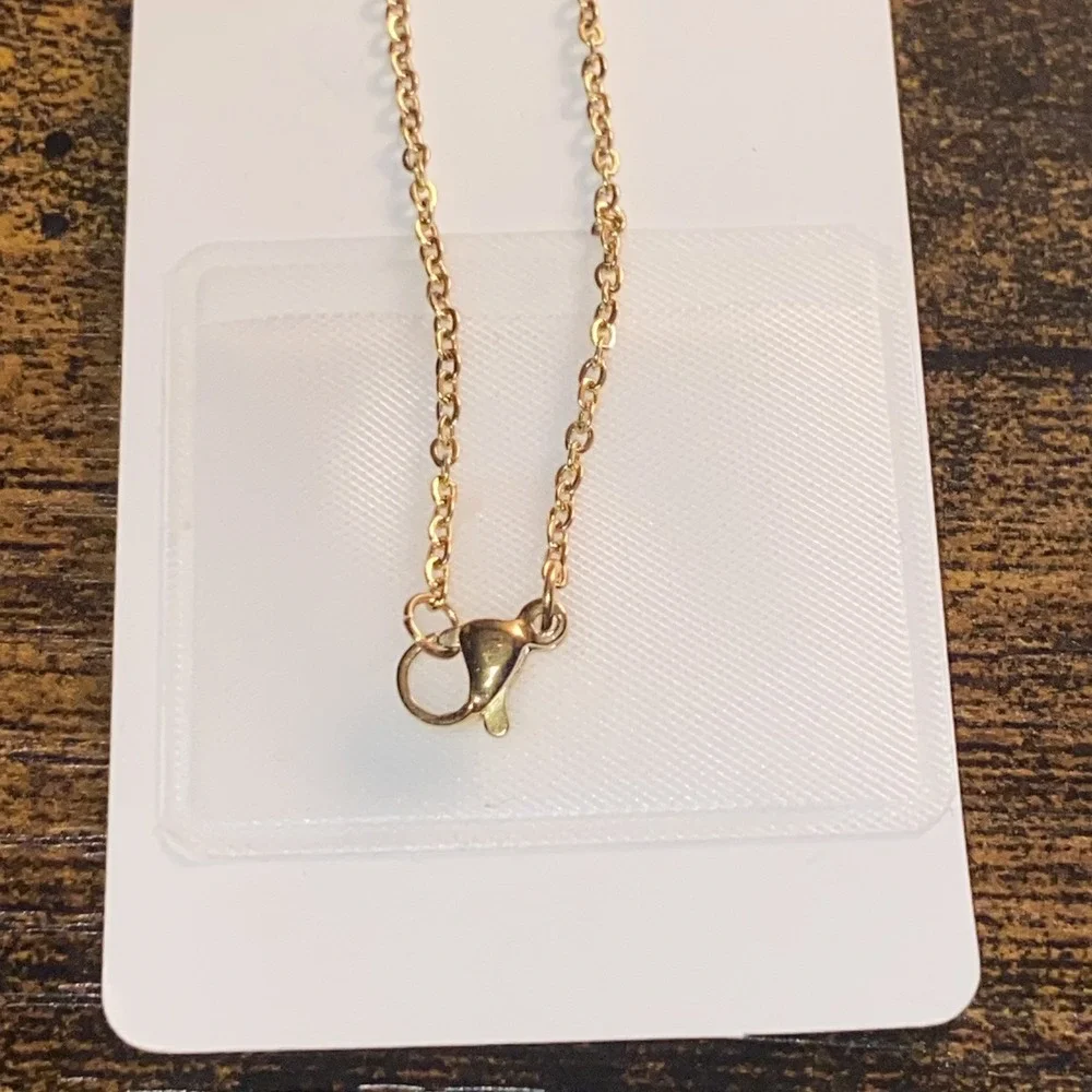NEW‎ Trendy Initial Letter Graphic Pendant Round Black Charm Gold Necklace 