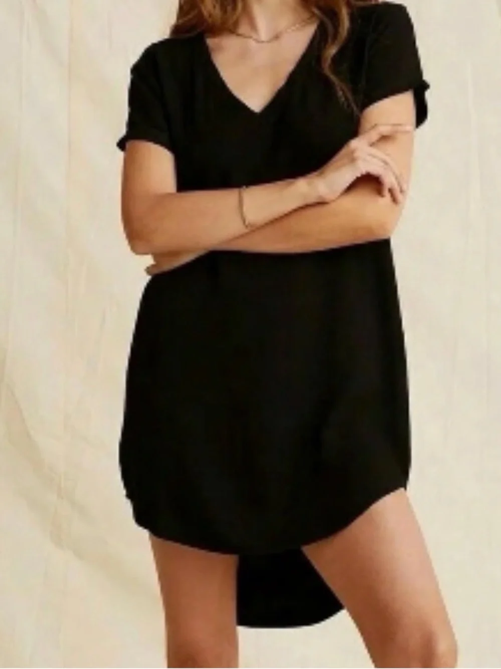 Anthropologie cloth & stone Black Tunic Dress | Size Medium |