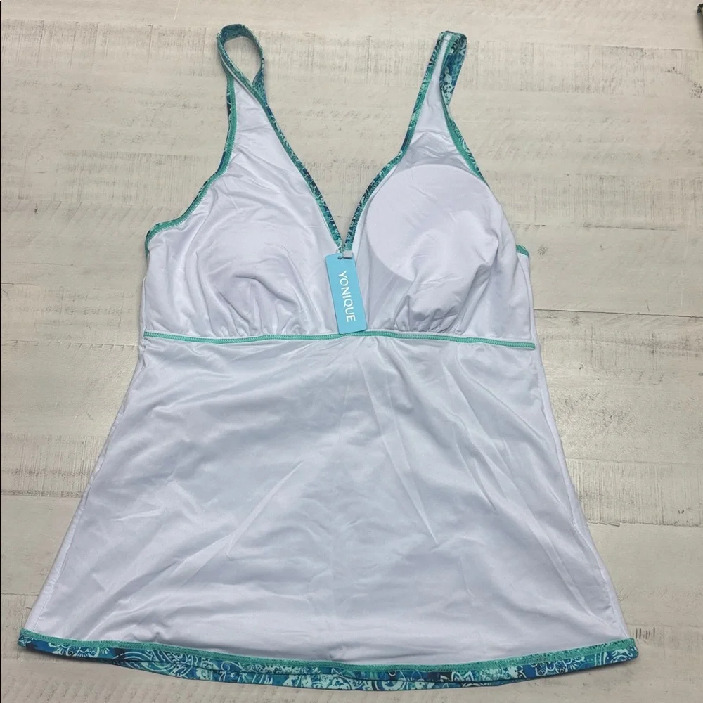 Yonique Plus Size Tummy Control Tankini Two Piece Bathing Suit Athletic Swimwear