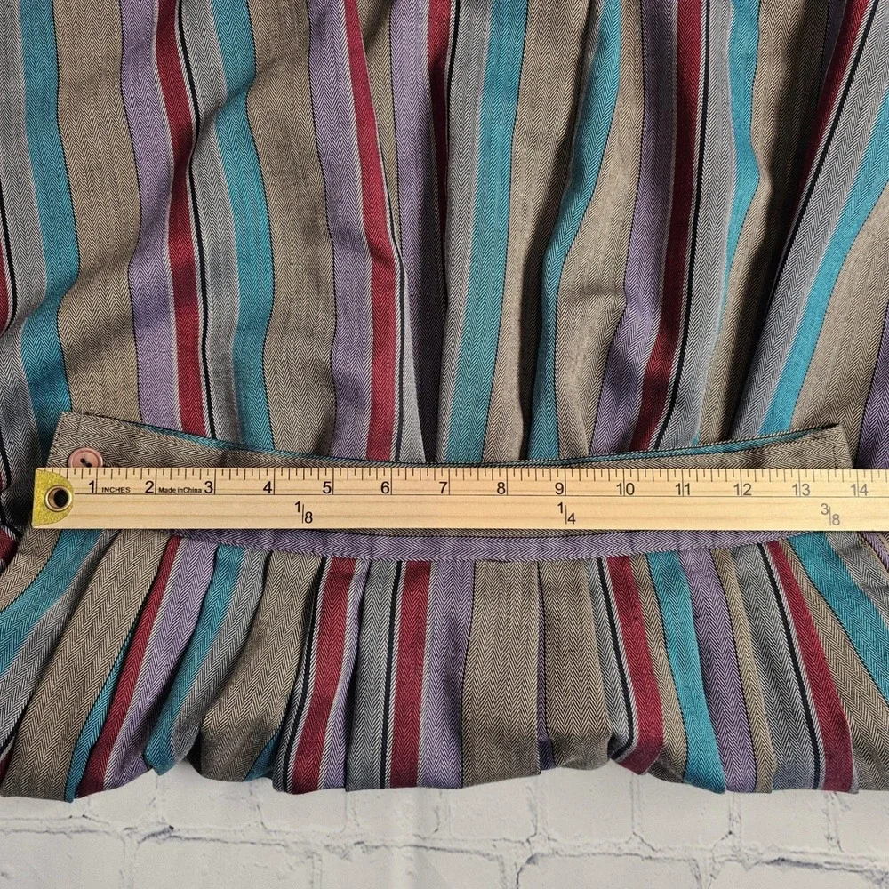 Vintage Western Sophisticates Pendleton Striped Pleated Skirt‎ Set Blouse 13/14