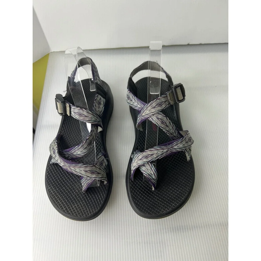 Chaco Z Cloud 2 Womens Purple Grey Geometric Strappy Toe Loop Sandals Size 8