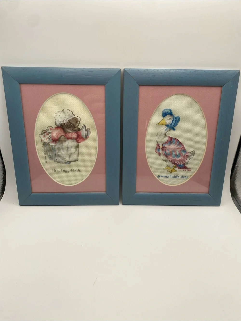 Vintage Framed Beatrix Potter Cross Stitch Set
