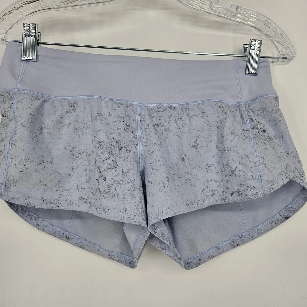 Lululemon Speed Up Shorts Womens Sz 6 Regular Running Gravel Dust Pastel Blue