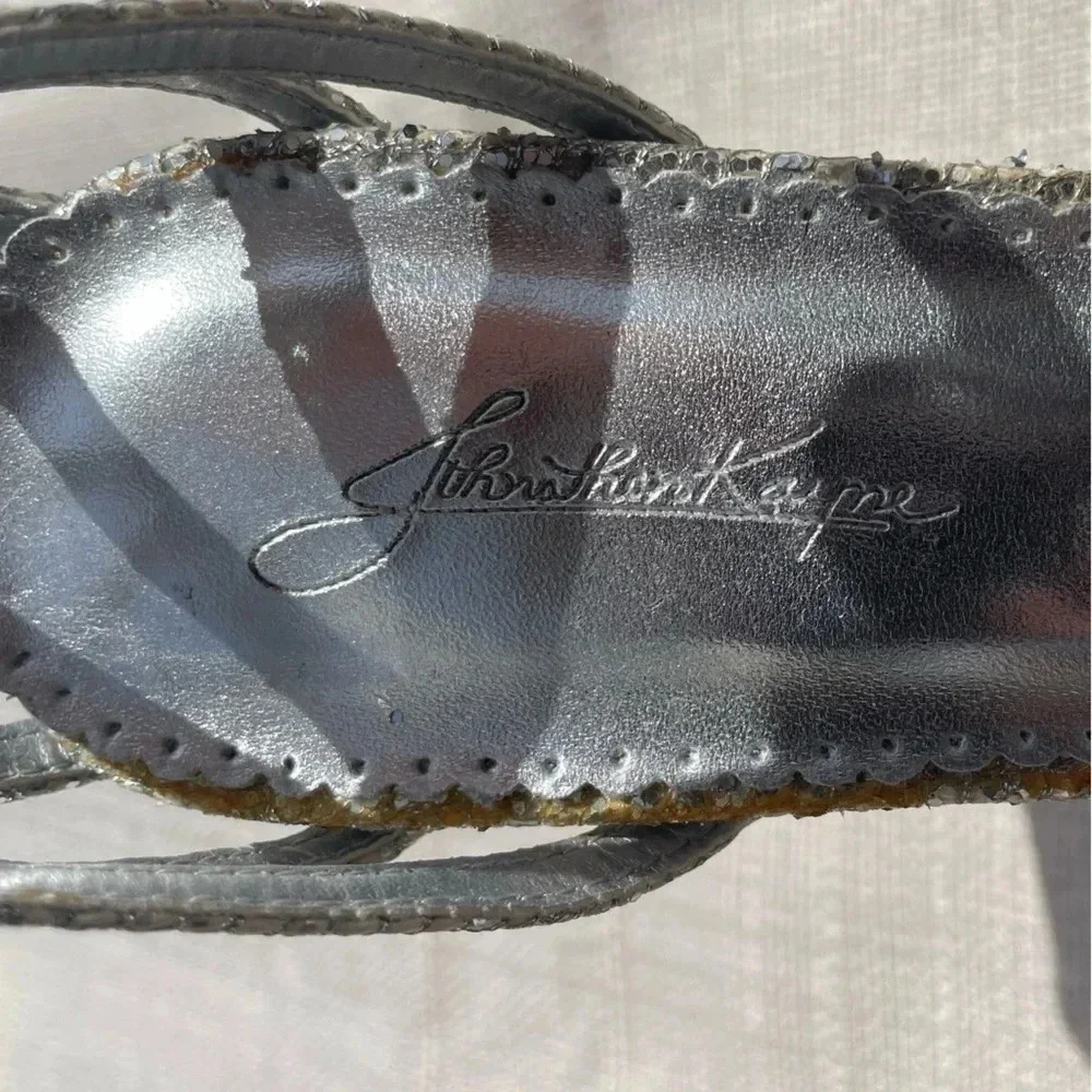 Womens Jonathan Kayne Silver Glitter Heels - Sz. 7