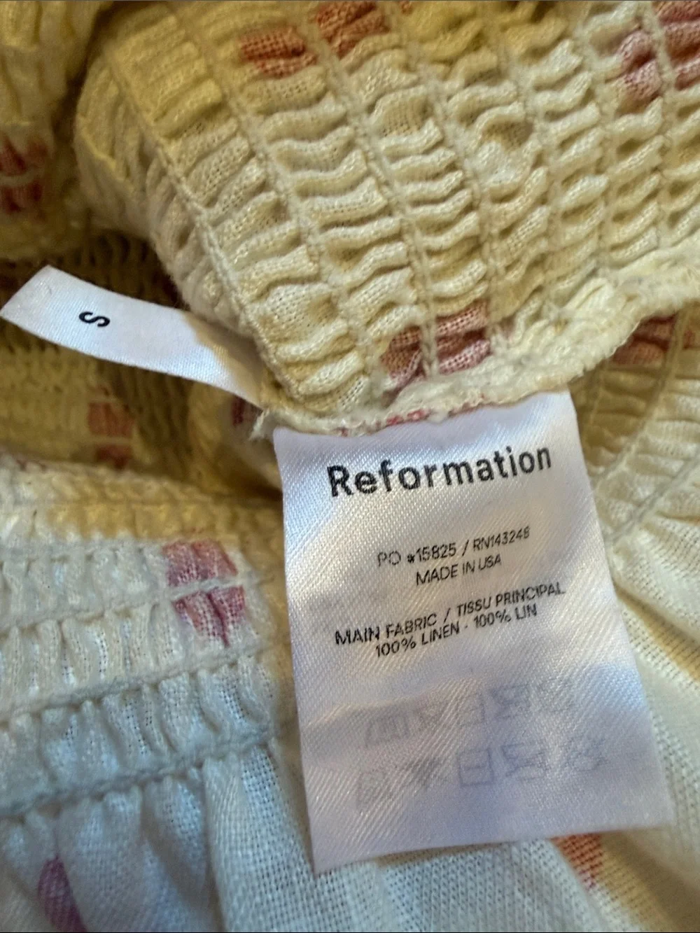 Reformation smocked bodice
