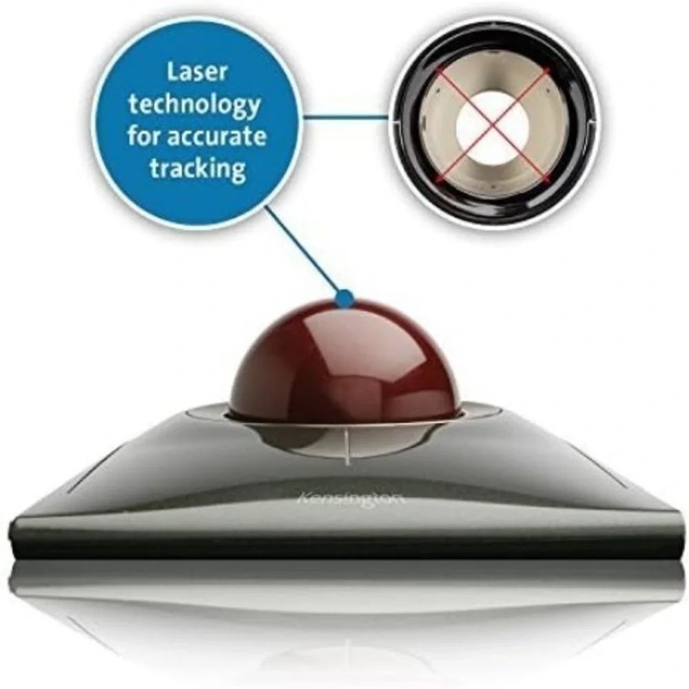 Kensington SlimBlade Trackball Mouse K72327U Wired USB Ergonomic‎ Design – Black