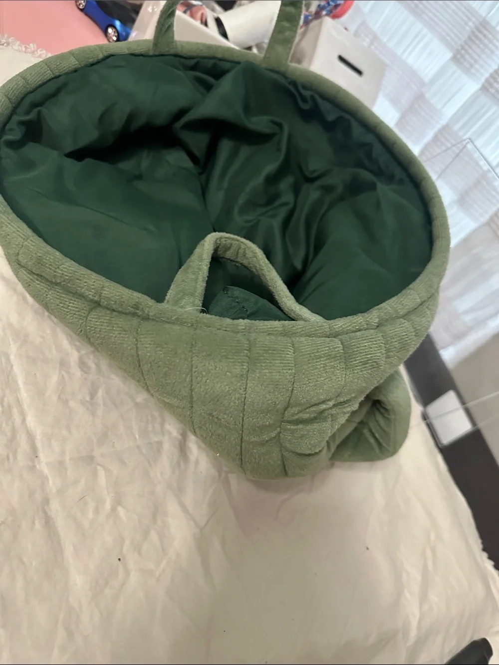 Quilted Olive Green Tote Bag with handles NWT