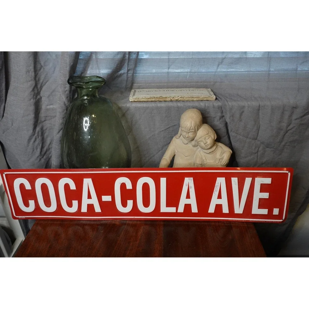 Coca-Cola Avenue‎ Street Sign Metal Embossed Advertising Decor 24X4 in