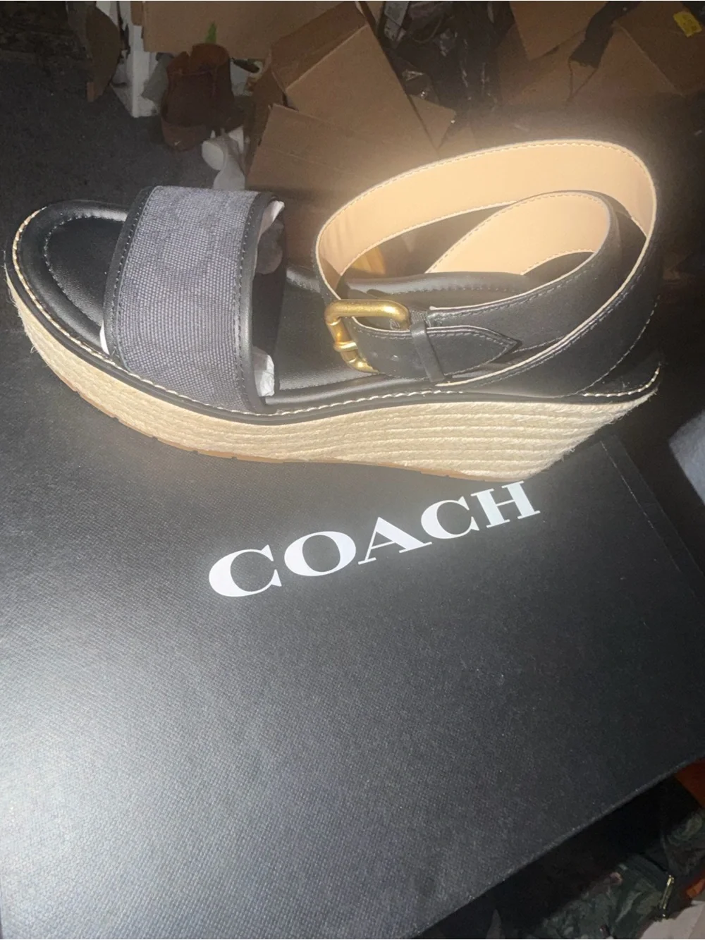 Coach leather gold ankle