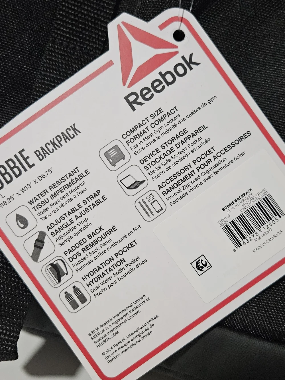 Reebok sporty backpack