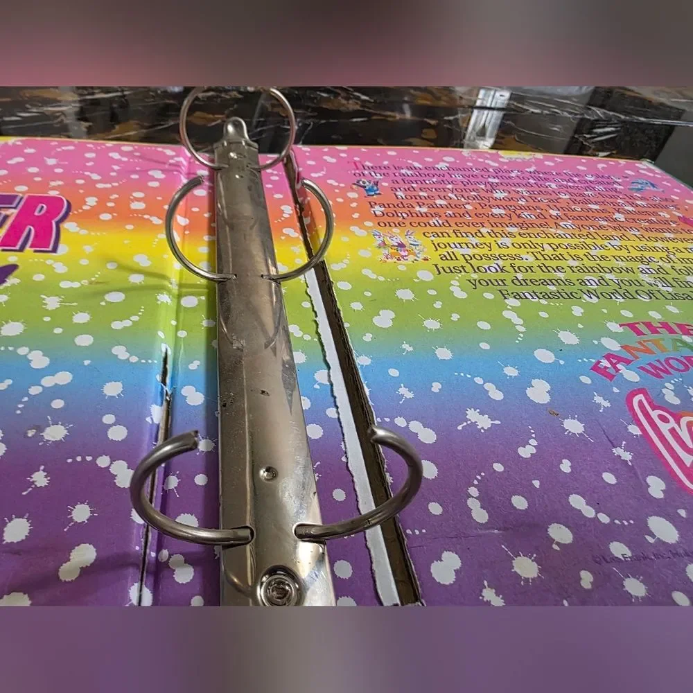 Vintage LISA FRANK Seal Rainbow Reef 3-Ring Binder Portfolio 2.5'