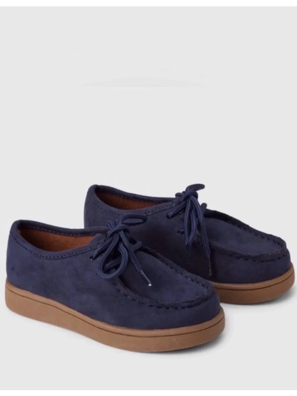 GAP Navy Suede Moccasin Sneakers with Tan Sole