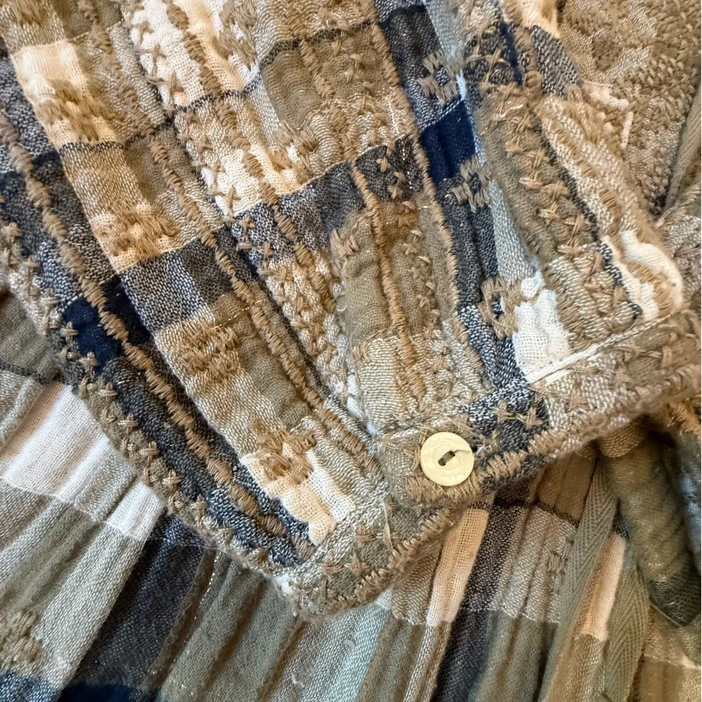 Johnny Was embroidered plaid