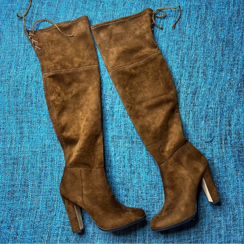 Vince Camuto Cheera Over The Knee Heeled Boots in Brown Womens Size 8 Tall Boots