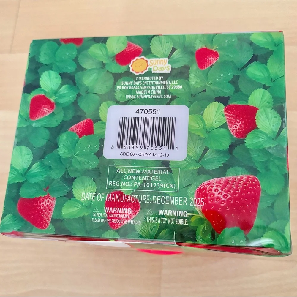 Jumbo SQUEEEZY STRAWBERRY 🍓 Squishy Sensory Fidget Toy Sunny Days NEW