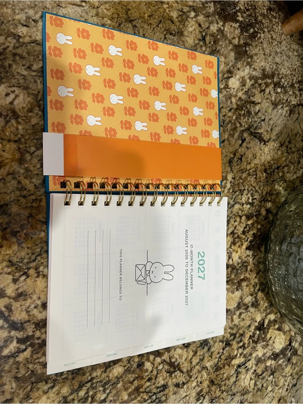 MIFFY 7”x8”” weekly planner August 2026- December 2027 - hardcover spiral NEW!
