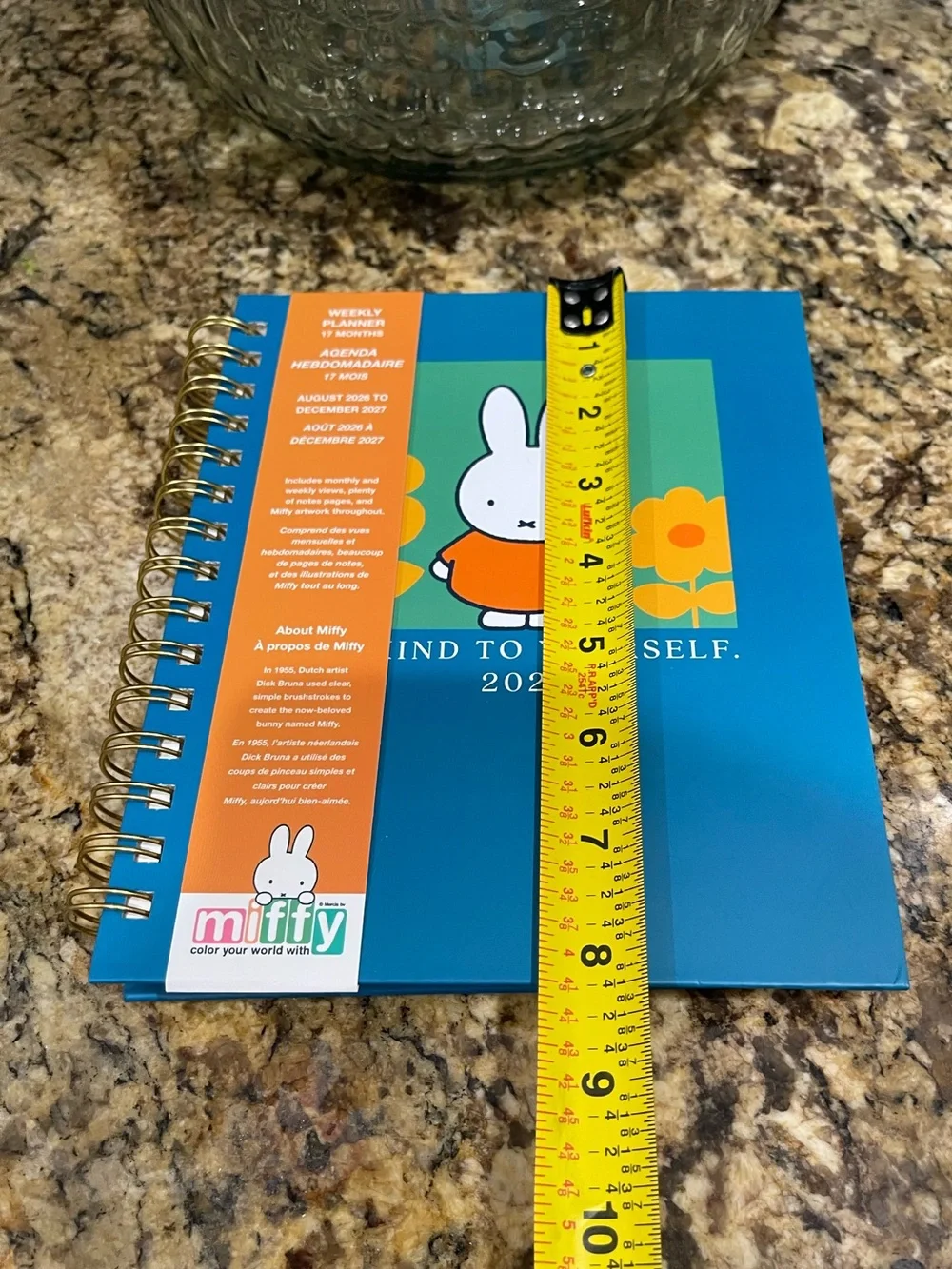 MIFFY 7”x8”” weekly planner August 2026- December 2027 - hardcover spiral NEW!