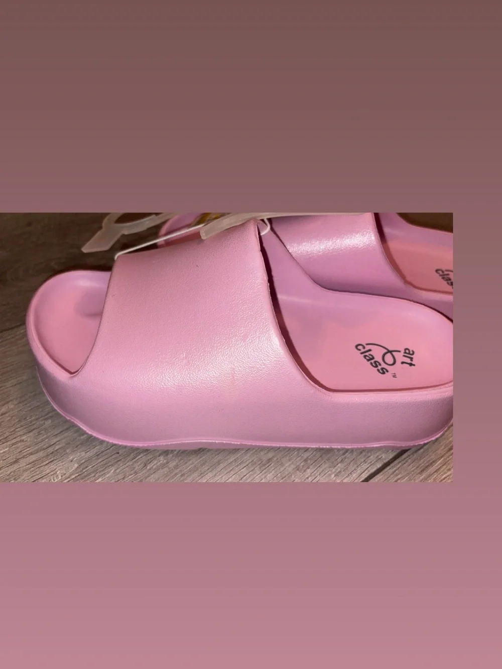 Art Class Girls Size 2 Edie Platform Slip On Slides Sandals Pink New W Tags!!