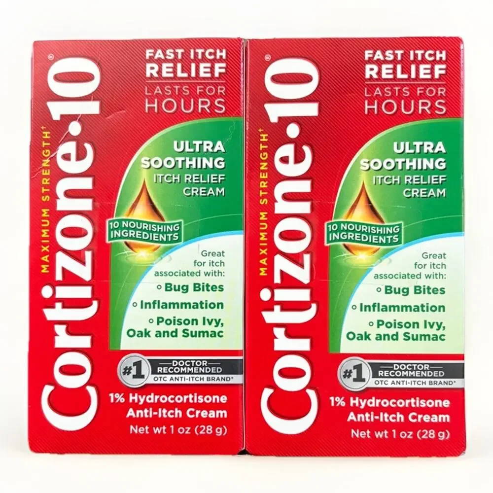 Cortizone 10 Max Strength Anti-Itch Cream 1oz Exp 12/2027 2 Pack Hydrocortisone